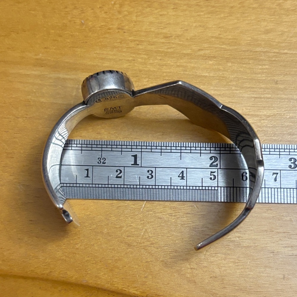 SOLD Sterling RMT X Carolyn Pollack Relios Morning Star Genuine Stone Inlay Cuff - Picture 11 of 14